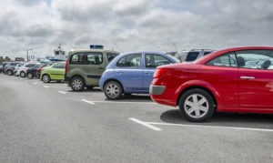 close-up of cars in a parking lot